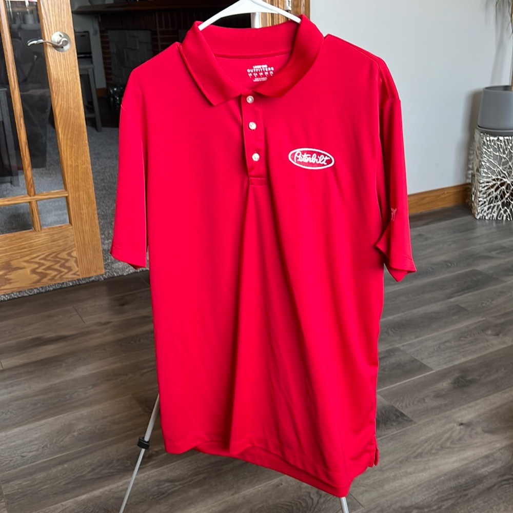 Red Peterbilt Trucking Golf Polo Large